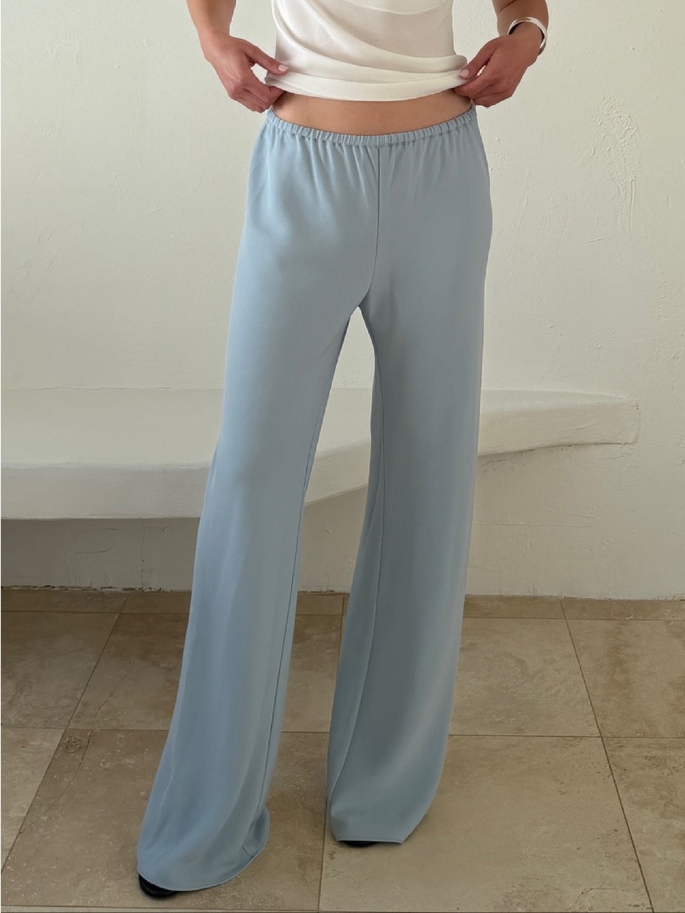 Baby Blue Era Crepe Pants